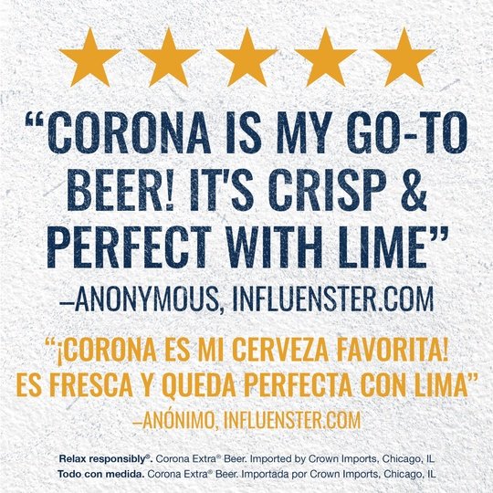 Corona Extra Mexican Lager Import Beer, 12 Pack Beer, 12 fl oz Bottles, 4.6% ABV