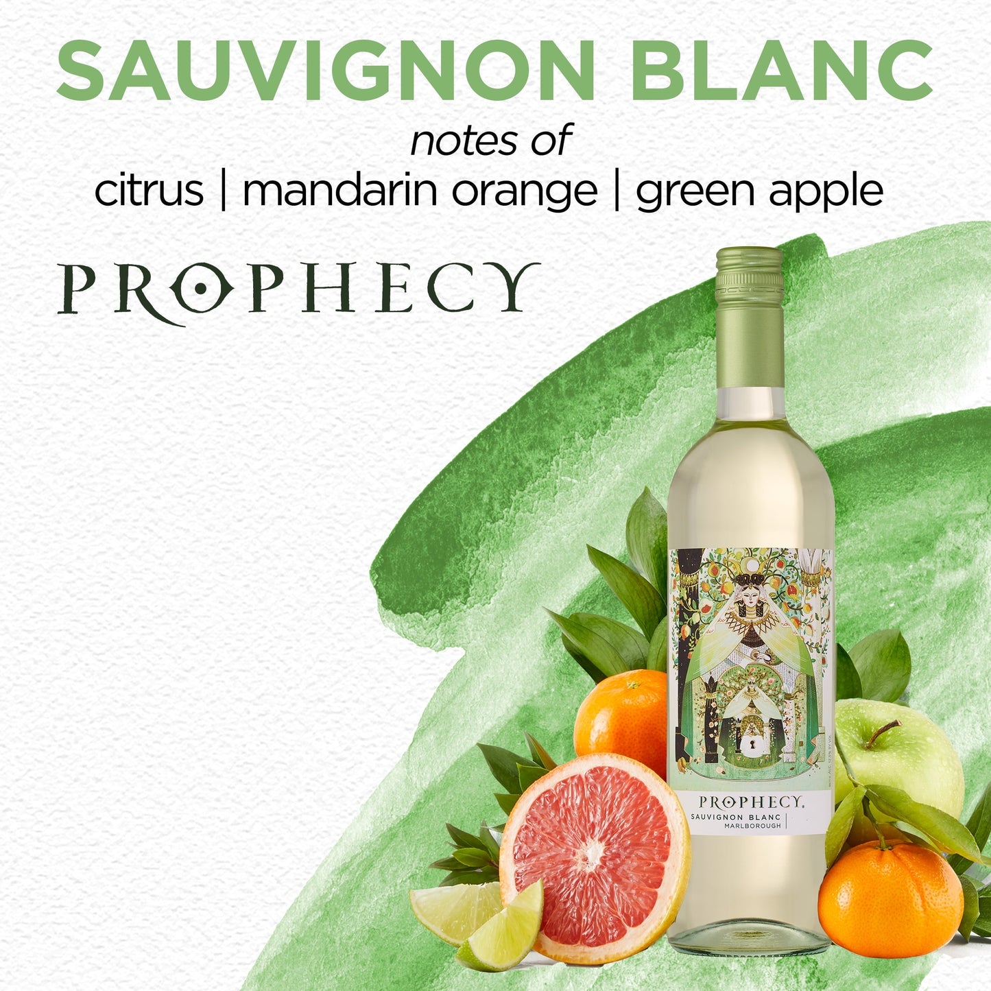 Prophecy Wines Sauvignon Blanc Wine, New Zealand, 750ml Glass Bottle