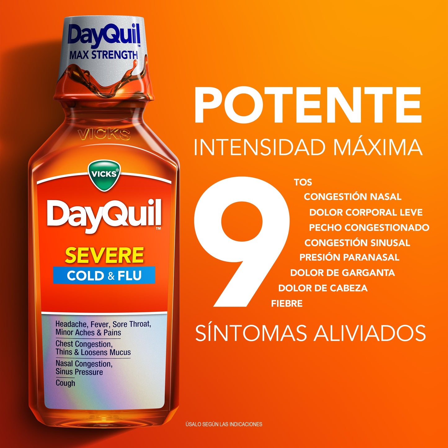 Vicks DayQuil Severe Cold, Cough & Flu Liquid Medicine, over-the-Counter Medicine, 12 fl. oz.