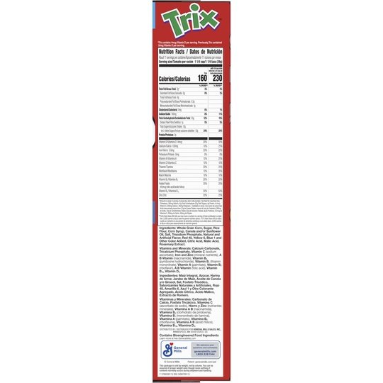 Trix Fruity Breakfast Cereal, 6 Fruity Shapes, Whole Grain, Family Size, 16.1 OZÂ