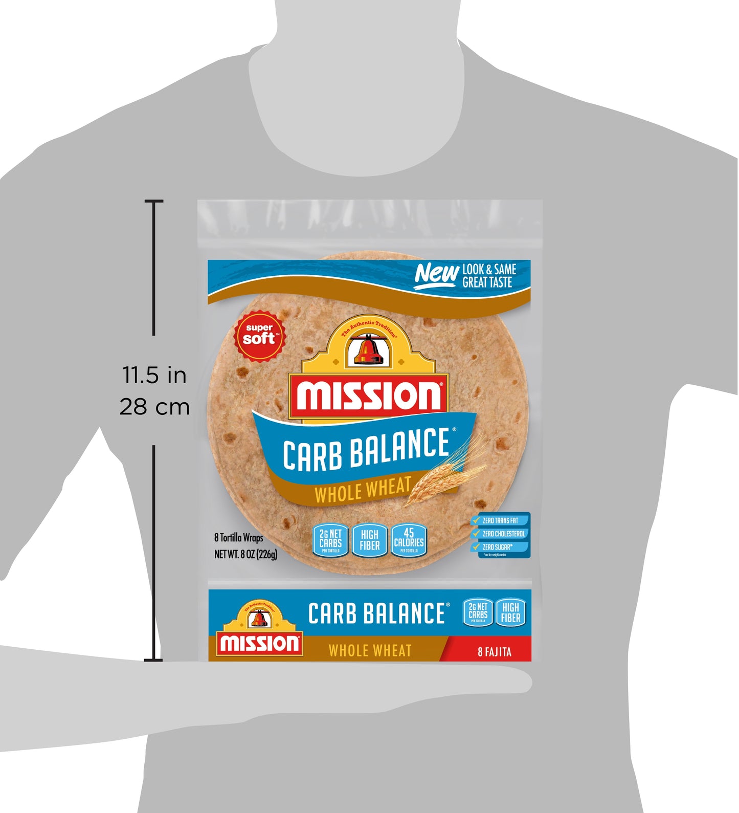 Mission Carb Balance Fajita Whole Wheat Tortillas, 8 Count