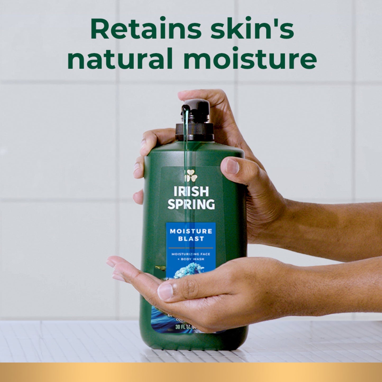 Irish Spring Moisture Blast Moisturizing Face and Body Wash, 30 oz Pump Bottle