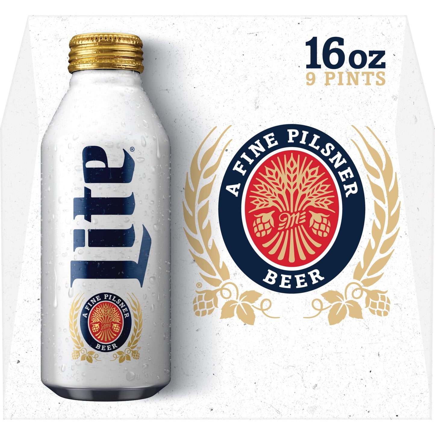 Miller Lite Lager Beer, 9 Pack, 16 fl oz Bottles, 4.2% ABV