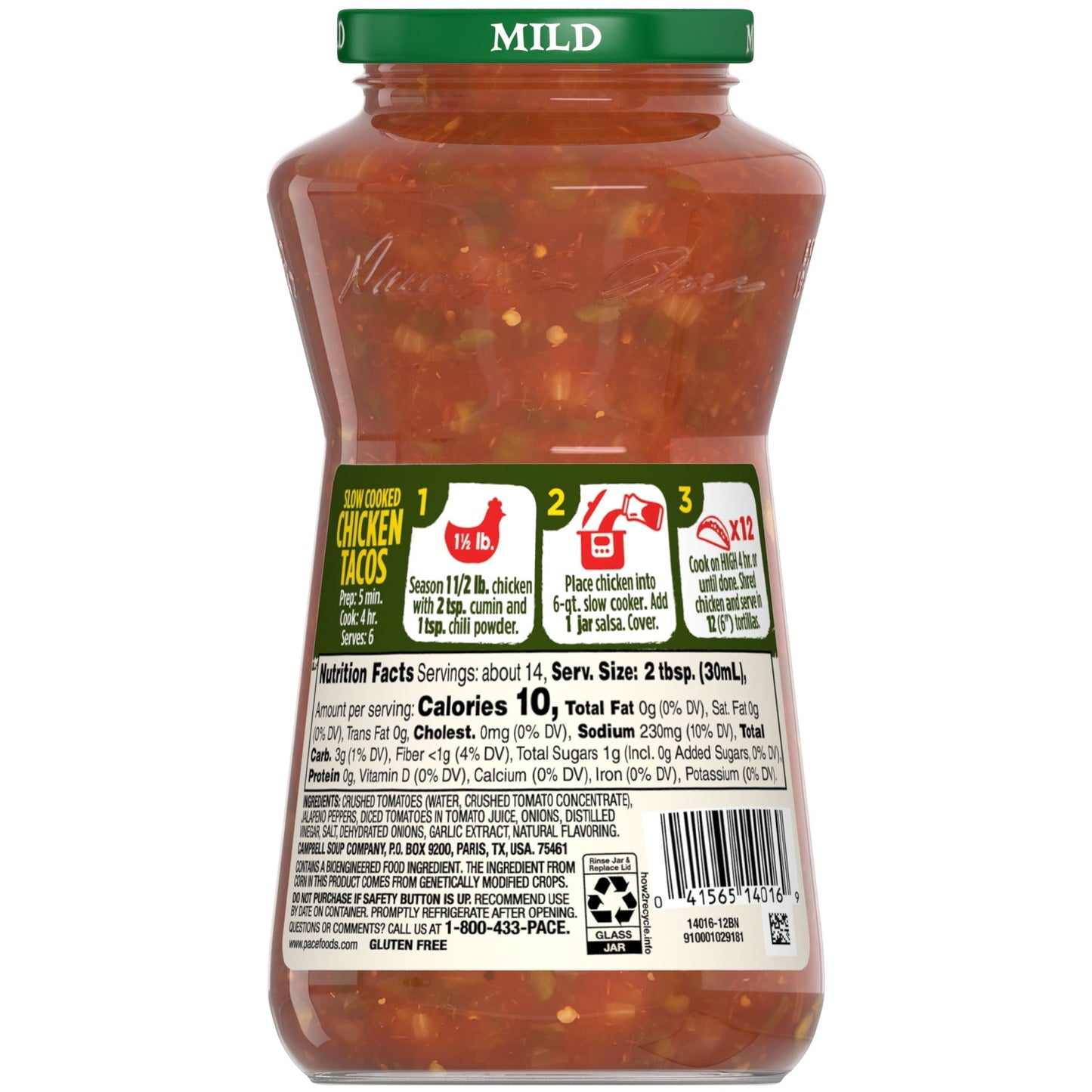 Pace Chunky Salsa, Mild, 16 oz Jar