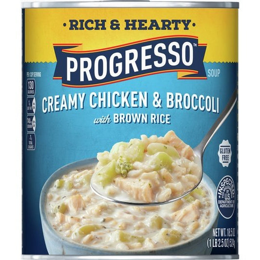 Progresso Rich & Hearty, Creamy Chicken & Broccoli Soup, Gluten Free, 18.5 oz.