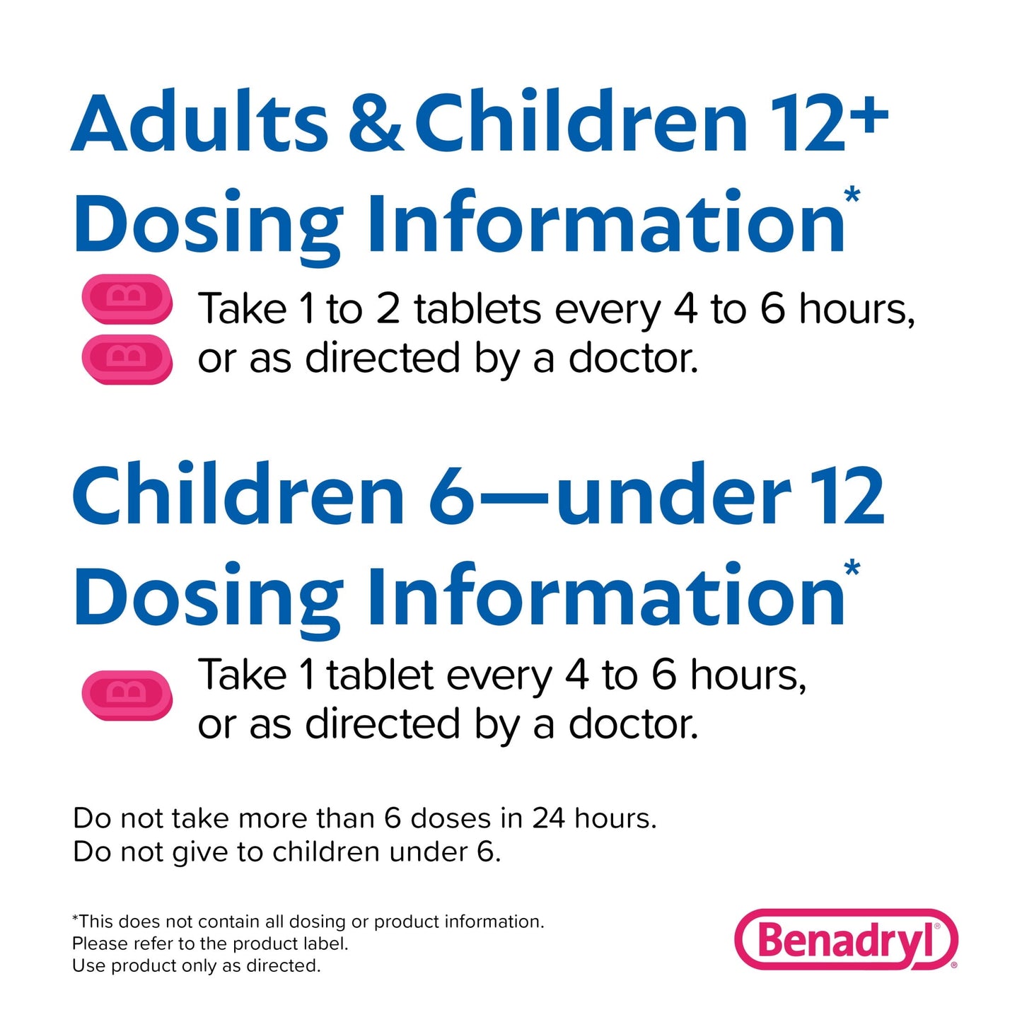 Benadryl Ultratabs Antihistamine Cold & Allergy Relief Tablets, 48Ct