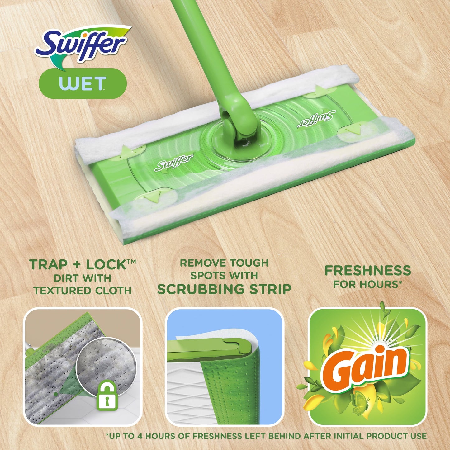 Swiffer Sweeper Wet Mopping Cloths, Gain Original, 24 Count