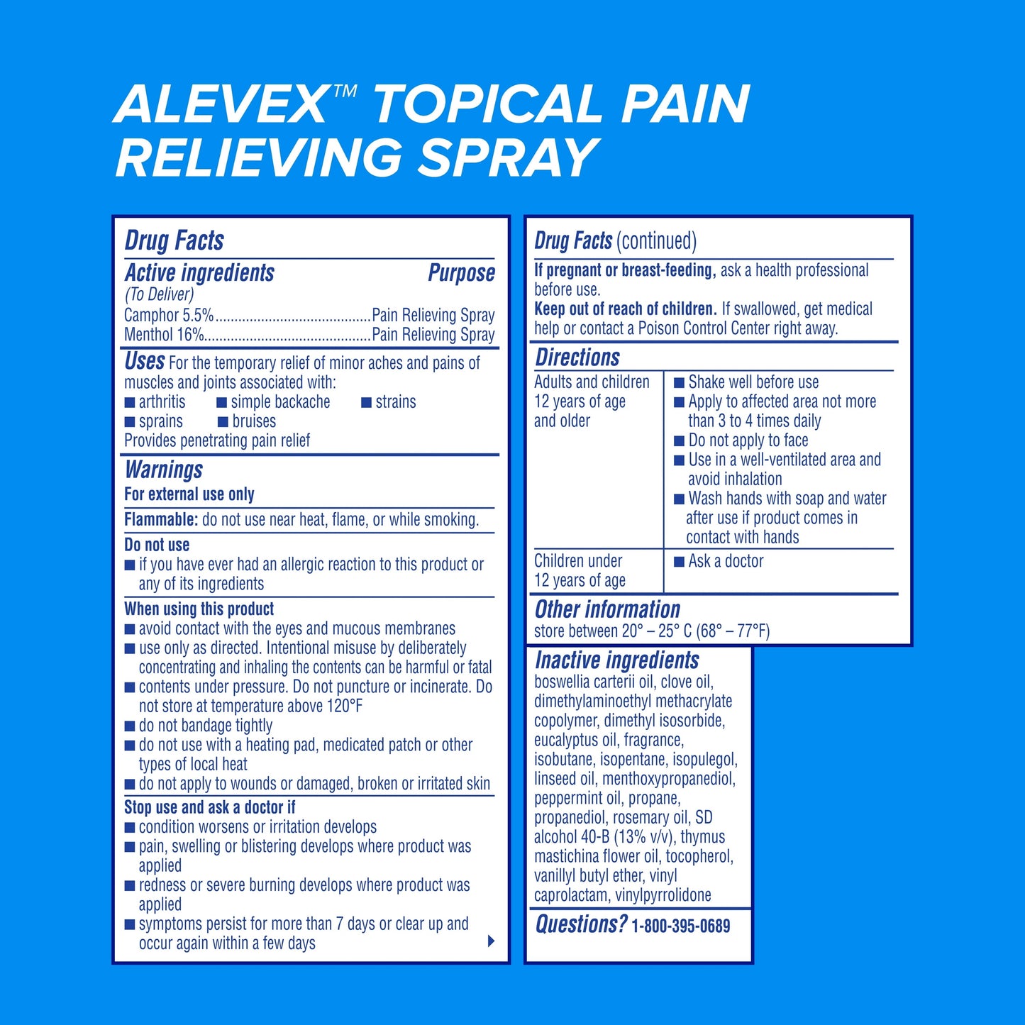 AleveX Pain Relieving Spray, Topical Pain Reliever, 3.2oz