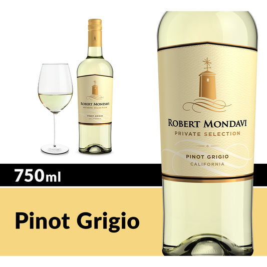 Robert Mondavi Private Selection Pinot Grigio White Wine, 750 ml Bottle, 13% ABV