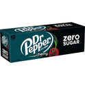 Dr Pepper Cherry Zero Sugar Soda, 12 fl oz cans, 12 pack