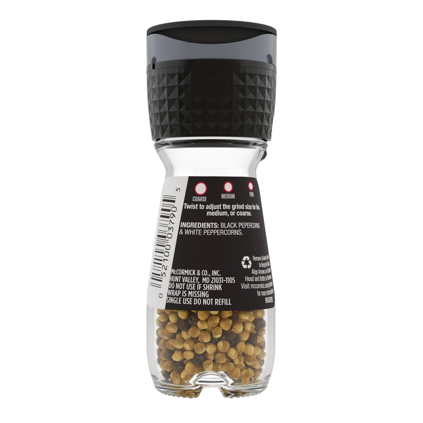 McCormick Black & White Peppercorn Grinder, 1.26 oz Manual Spice & Herb Grinders