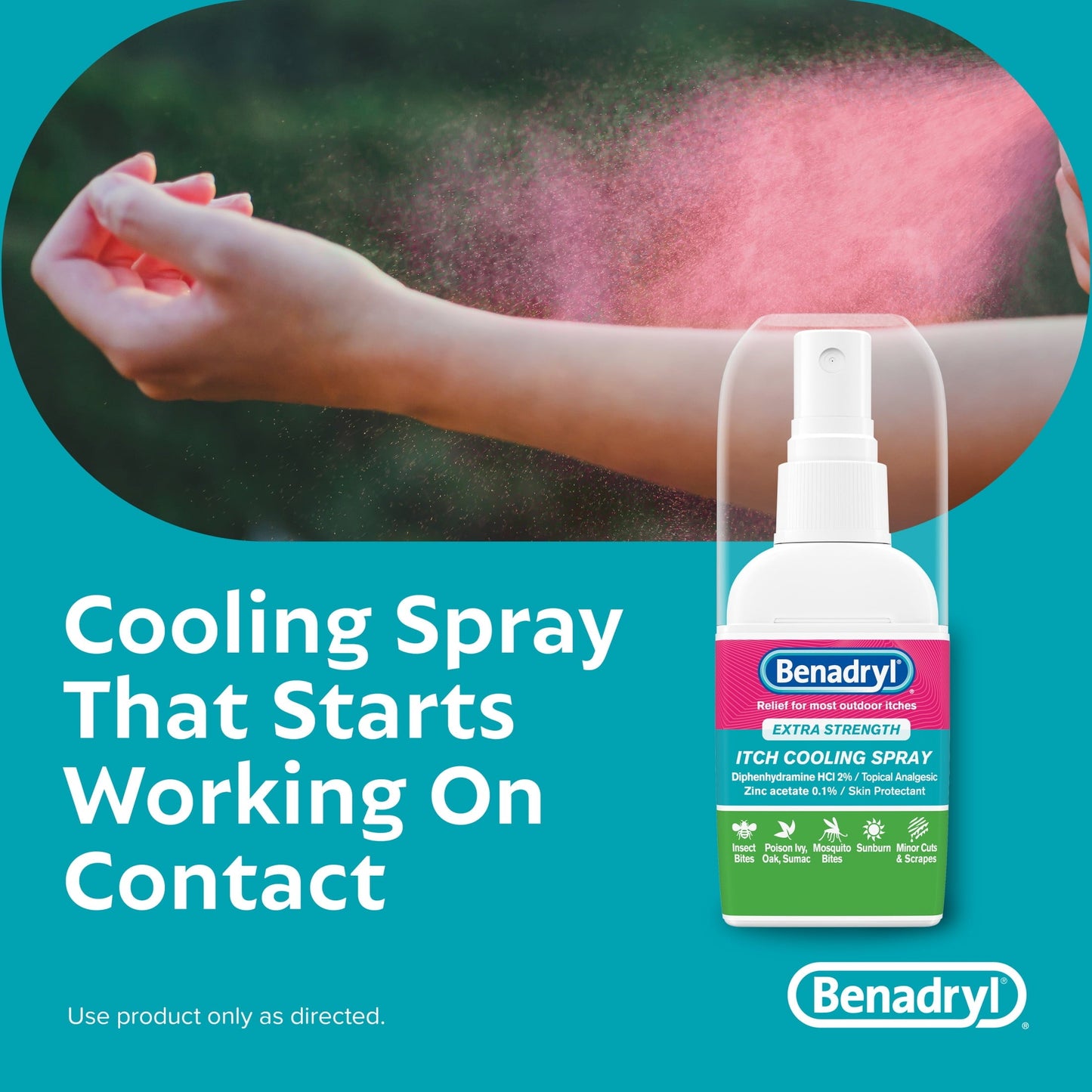Benadryl Extra Strength Anti-Itch Cooling Spray, Travel Size, 2 fl. oz