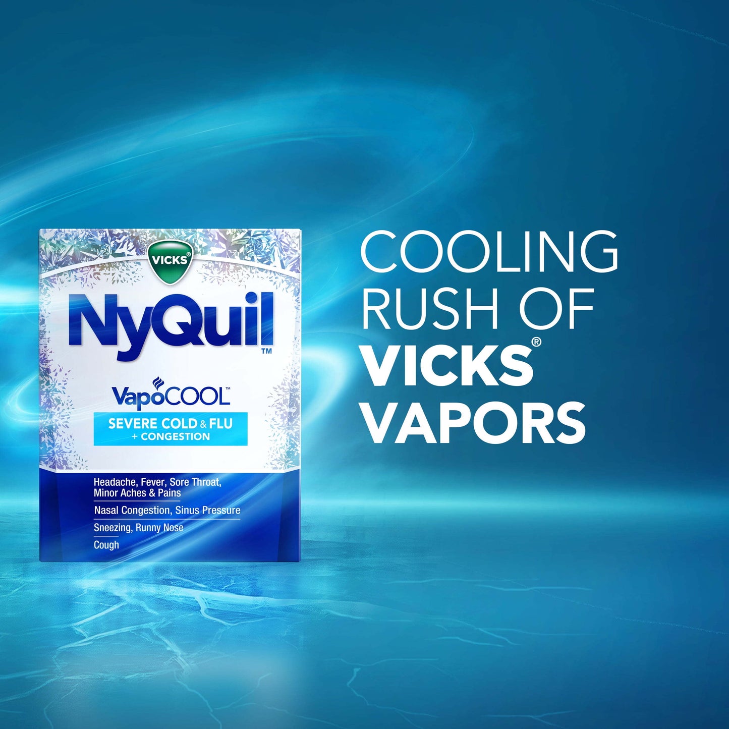 Vicks NyQuil Vapocool Medicine Caplets, Severe Cold & Flu, over-the-counter Medicine, 24 Caplets