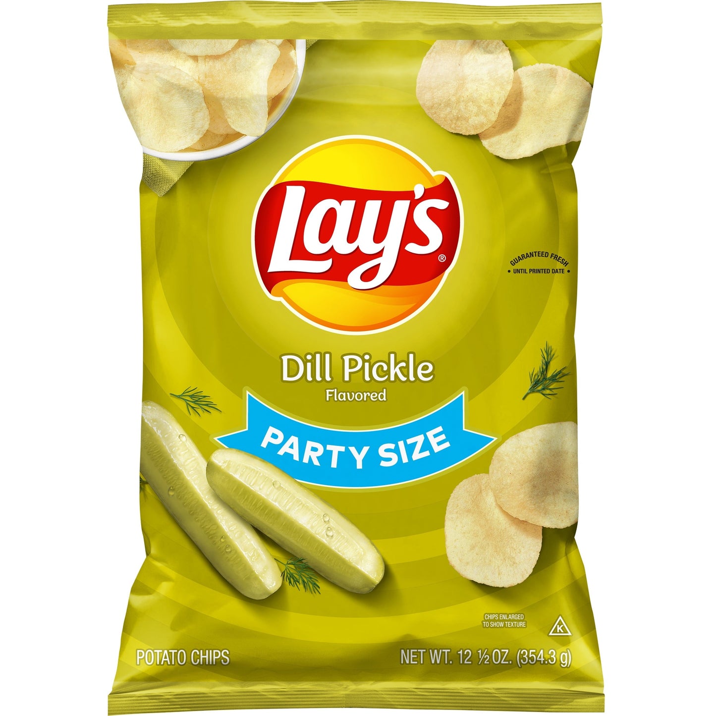 Lay's Dill Pickle Flavored Potato Chips, Party Size, 12.5 oz Bag