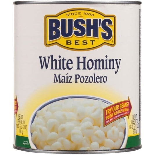 Bush's White Hominy, Canned and Shelf Stable, 108 oz