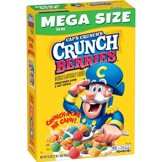 Cap'n Crunch's, Crunch Berries Cereal, 33 oz Mega Box