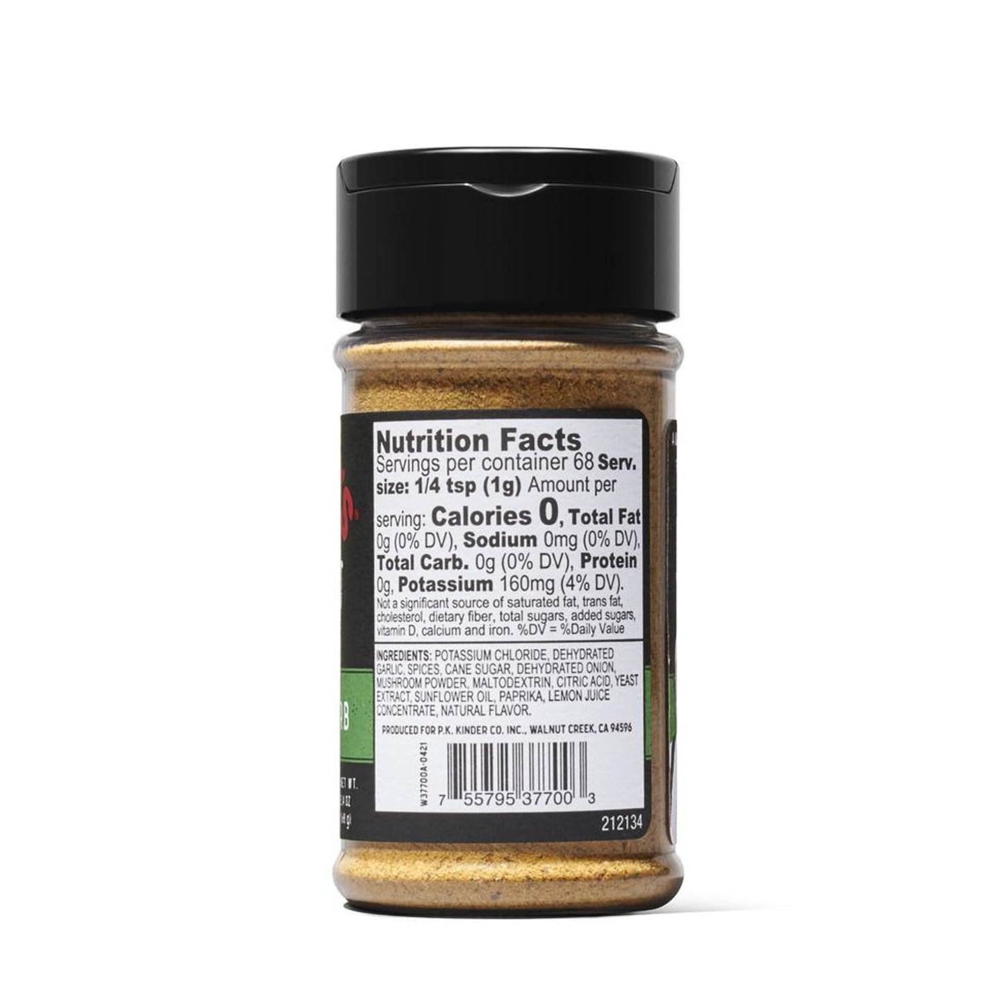 Kinder's No Salt Garlic & Herb Premium Quality Seasoning, 2.4oz