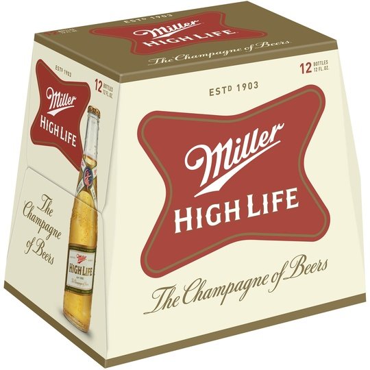 Miller High Life Lager Beer, 12 Pack, 12 fl oz Bottles, 4.6% ABV