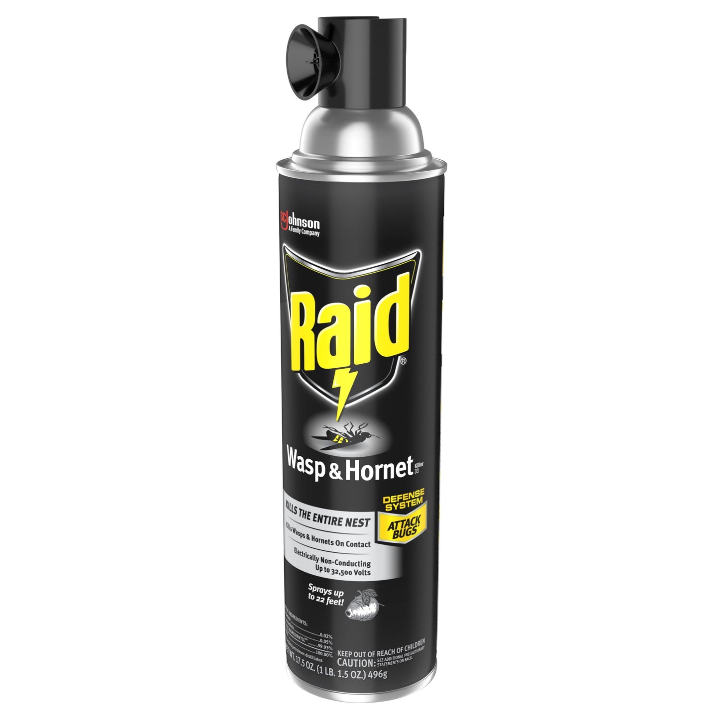 Raid Wasp & Hornet Killer 33, Outdoor Flying Insect Spray, 17.5 oz
