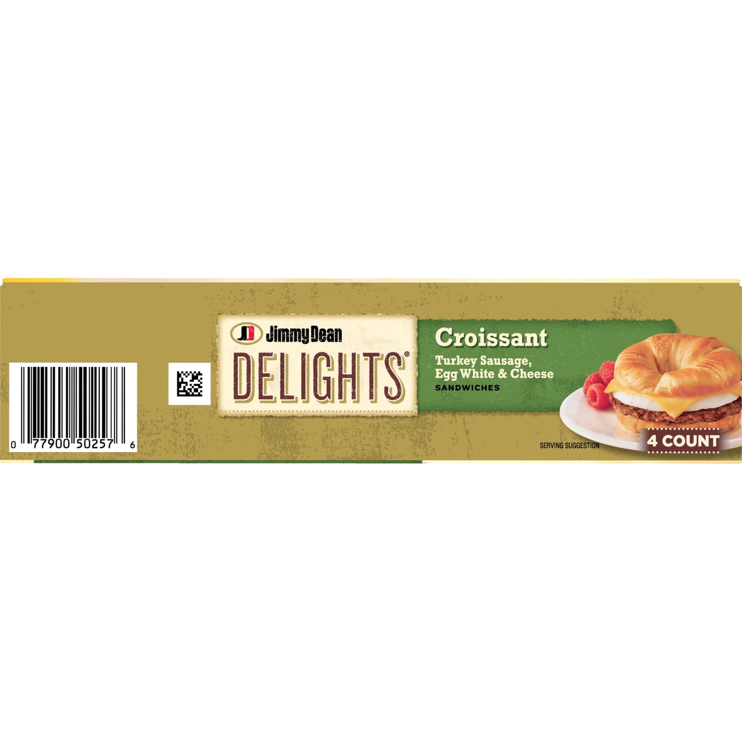 Jimmy Dean Delights Turkey Sausage, Egg White & Cheese Croissant Sandwiches, 19.2 oz, 4 Ct (Frozen)