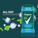 Degree Long Lasting Men's Antiperspirant Deodorant Stick Twin Pack, Cool Rush, 2.7 oz