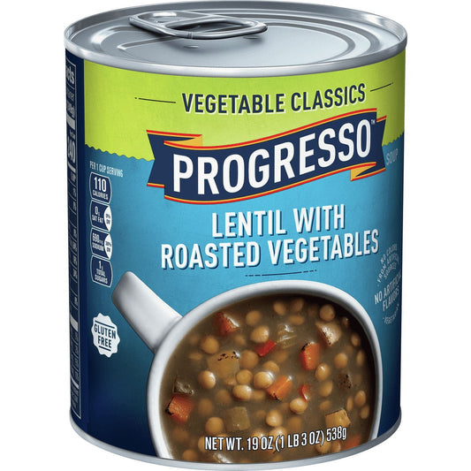 Progresso Vegetable Classics, Lentil With Roasted Vegetables Canned Soup, Gluten Free, 19 oz.