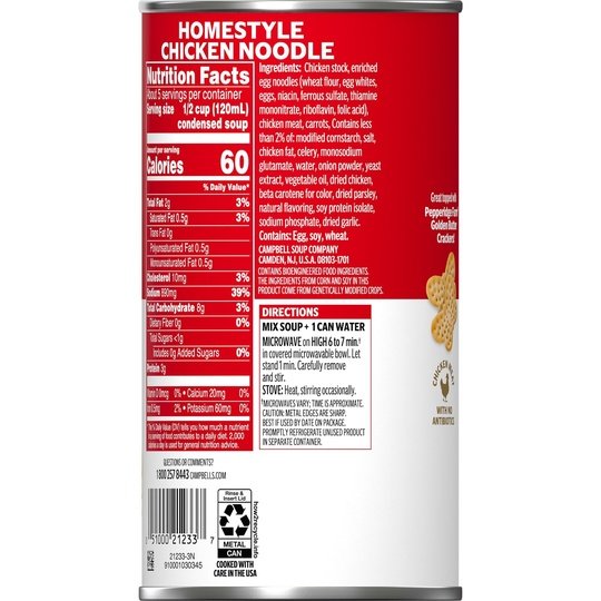 Campbell’s Condensed Homestyle Chicken Noodle Soup, 22.2 Ounce Can