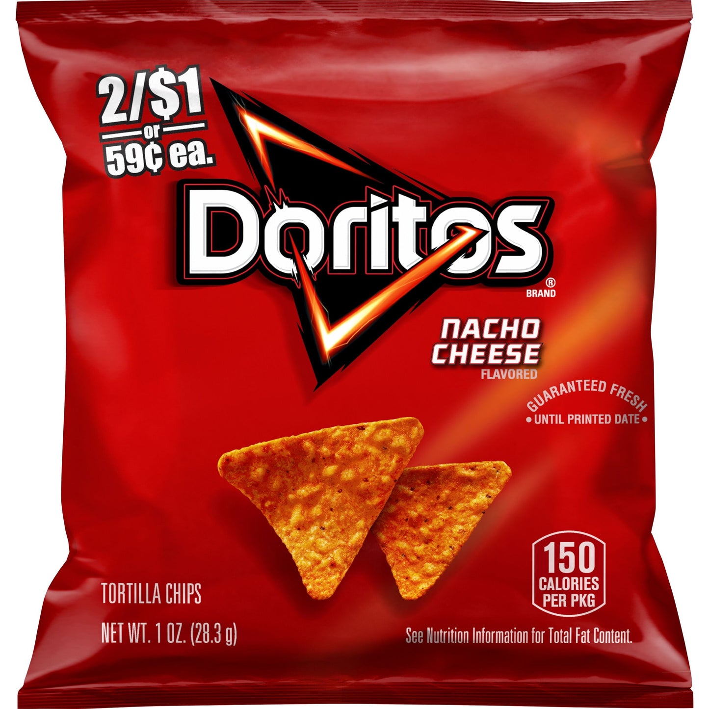 Doritos Tortilla Chips Nacho Cheese Flavored 1 Oz