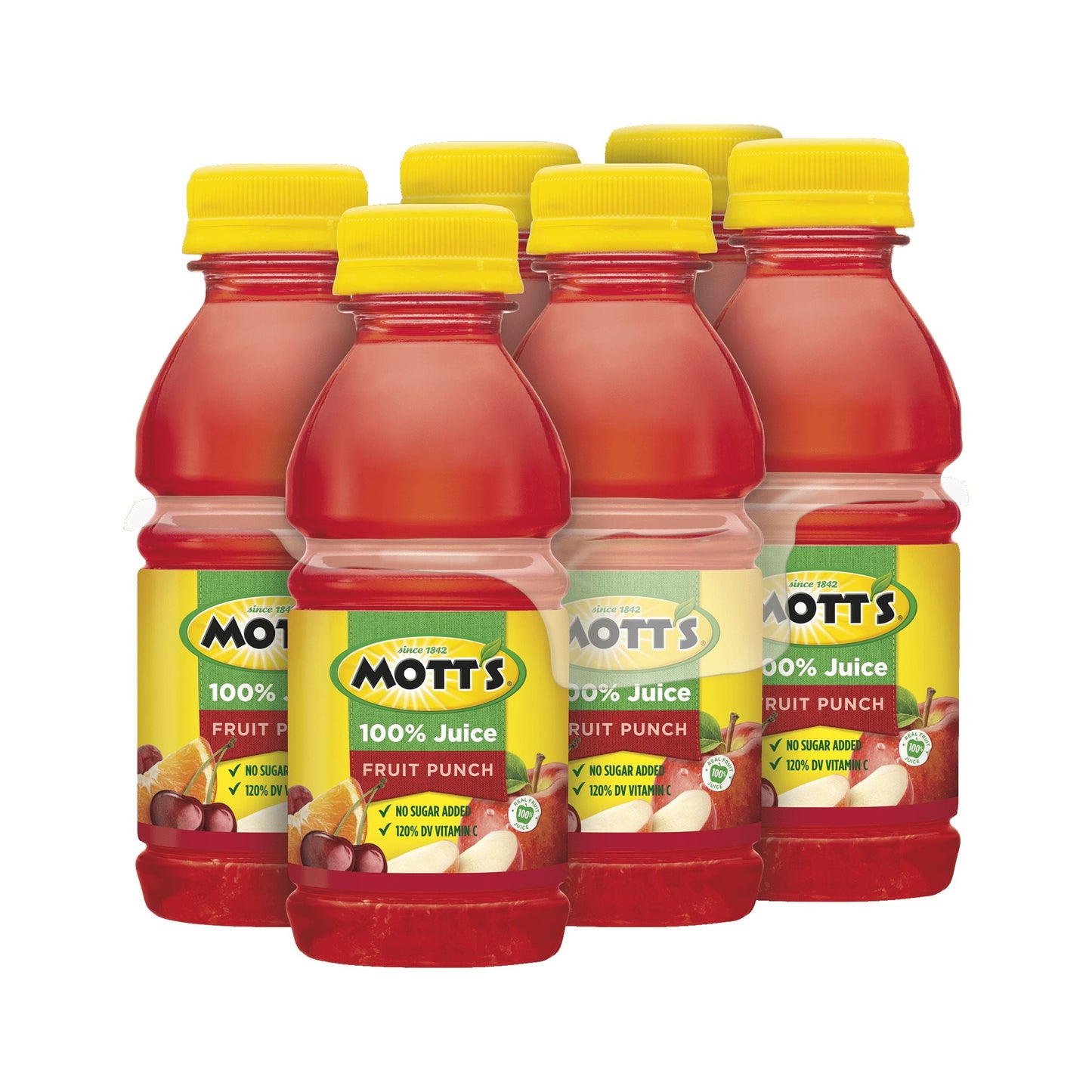 Mott's 100% Juice Fruit Punch Juice, 8 fl oz, 6 Count Bottles