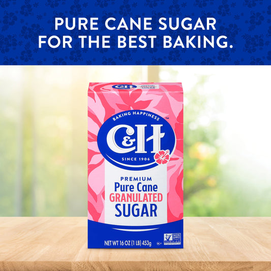 C&H Premium Pure Cane Granulated Sugar, 1 lb Box