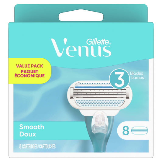 Gillette Venus Smooth Women's Razor Blade Refills, 8 Count