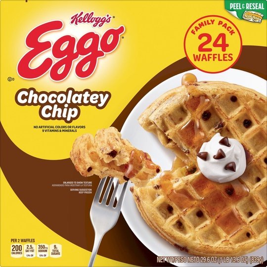 Eggo Chocolatey Chip Waffles, 29.6 oz, 24 Count (Frozen)