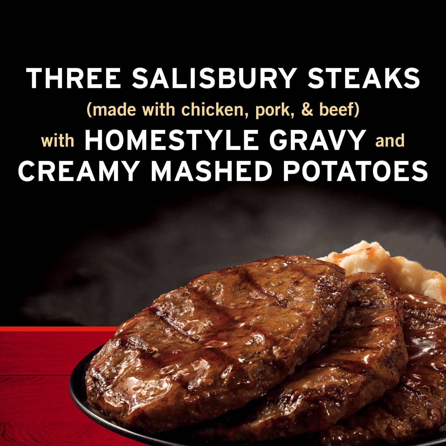 Banquet Mega Meals Salisbury Steak Frozen Meal, 16.95 oz (Frozen)