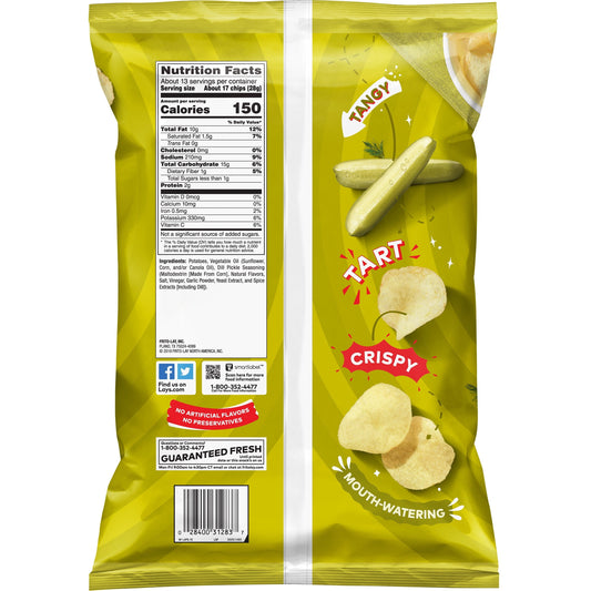 Lay's Dill Pickle Flavored Potato Chips, Party Size, 12.5 oz Bag