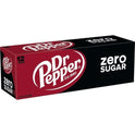 Dr Pepper Zero Sugar Soda, 12 fl oz cans, 12 pack