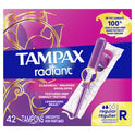 Tampax Radiant Tampons with LeakGuard Braid, Regular Absorbency, 42 Count