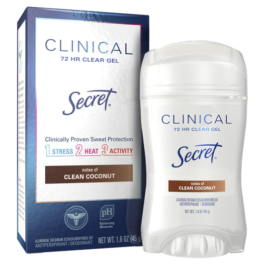 Secret Clinical Clear Gel Antiperspirant Deodorant for Women Coconut 1.6oz