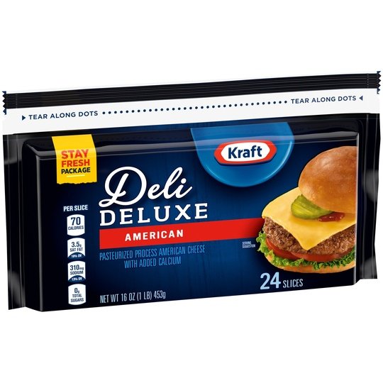 Kraft Deli Deluxe American Cheese Slices, 24 Ct Bag