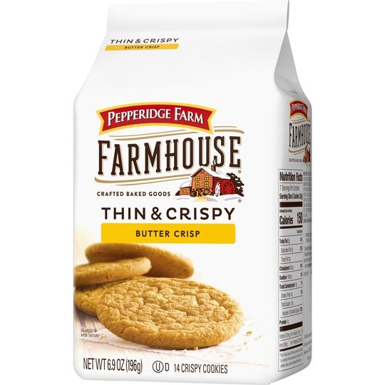 Pepperidge Farm Farmhouse Thin & Crispy Butter Crisp Cookies, 6.9 oz Bag