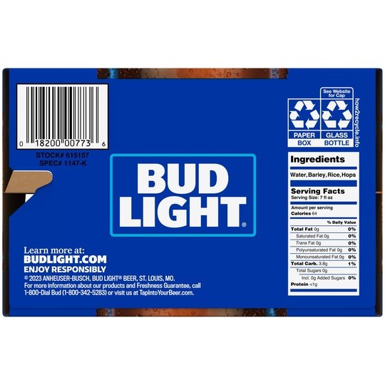 Bud Light Beer, 6 Pack Lager Beer, 7 fl oz Glass Bottles, 4.2 % ABV, Domestic Beer
