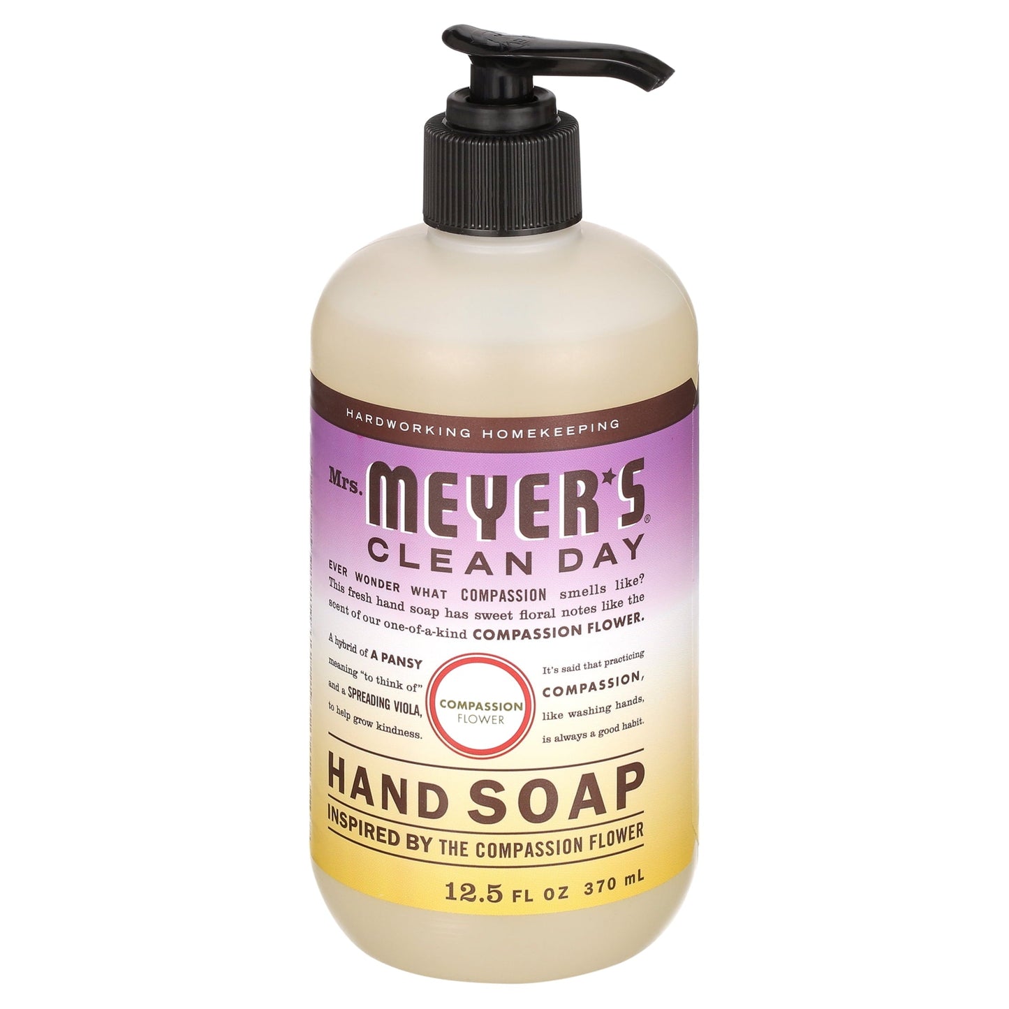 Mrs. Meyer's Clean Day Foaming Hand Soap, Compassion Flower Scent, 12.5 ounce bottle