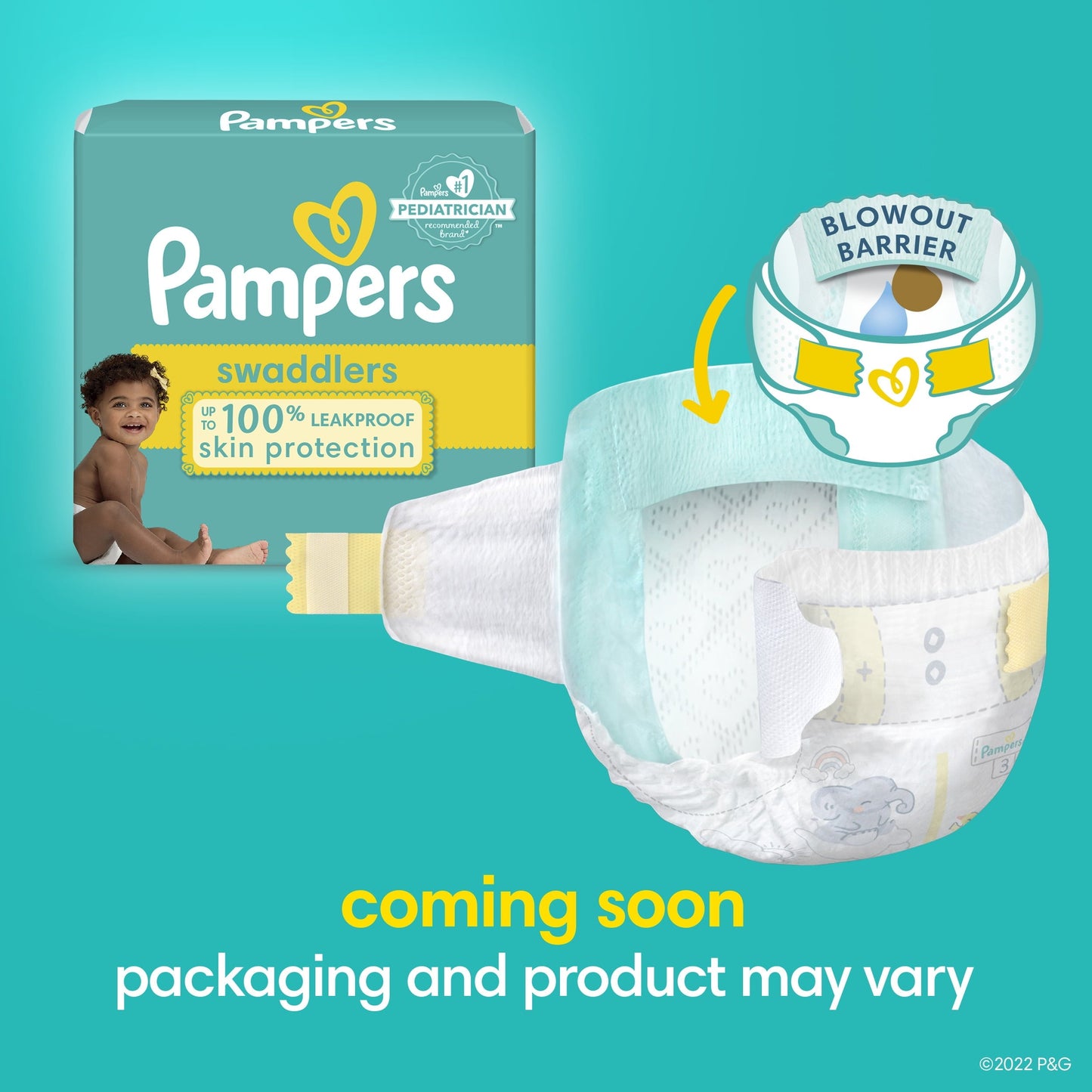 Pampers Swaddlers Diapers, Size 2, 144 Count