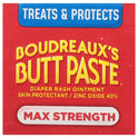 Boudreaux's Butt Paste Maximum Strength Diaper Rash Cream, Ointment for Baby, 4 oz Tube