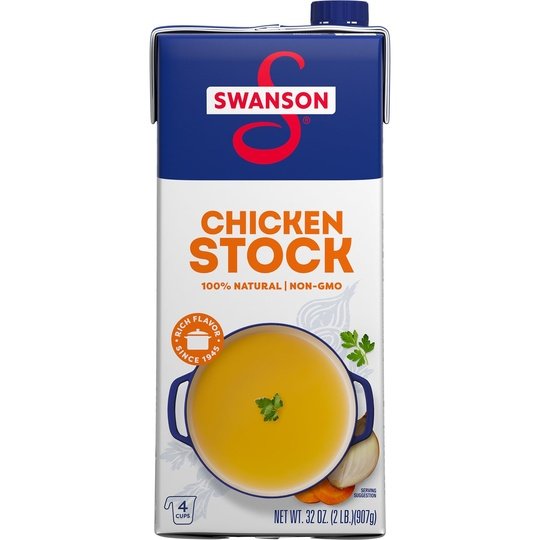 Swanson 100% Natural, Gluten-Free Chicken Stock, 32 oz Carton