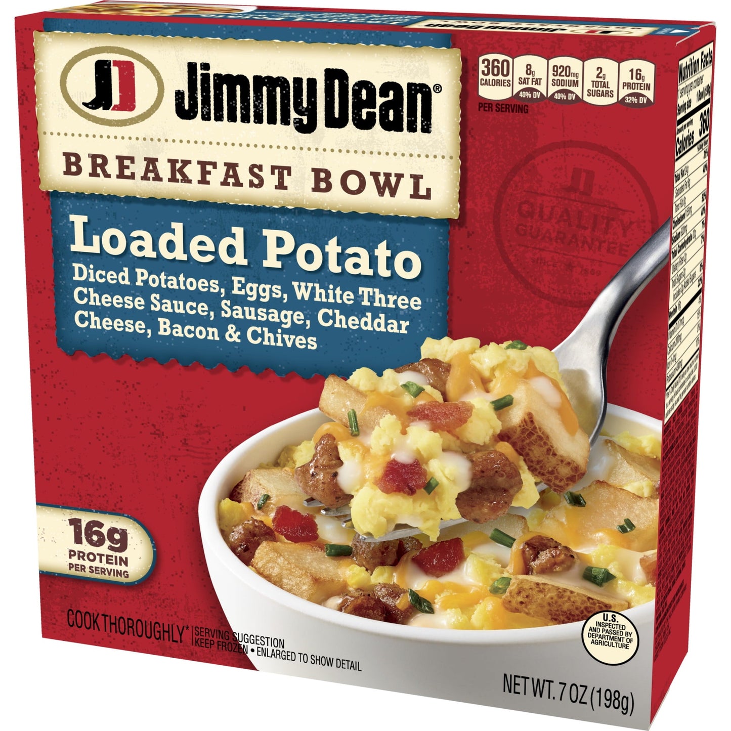 Jimmy Dean Sausage Cheese Loaded Potato Breakfast Bowl, 7 oz (Frozen)