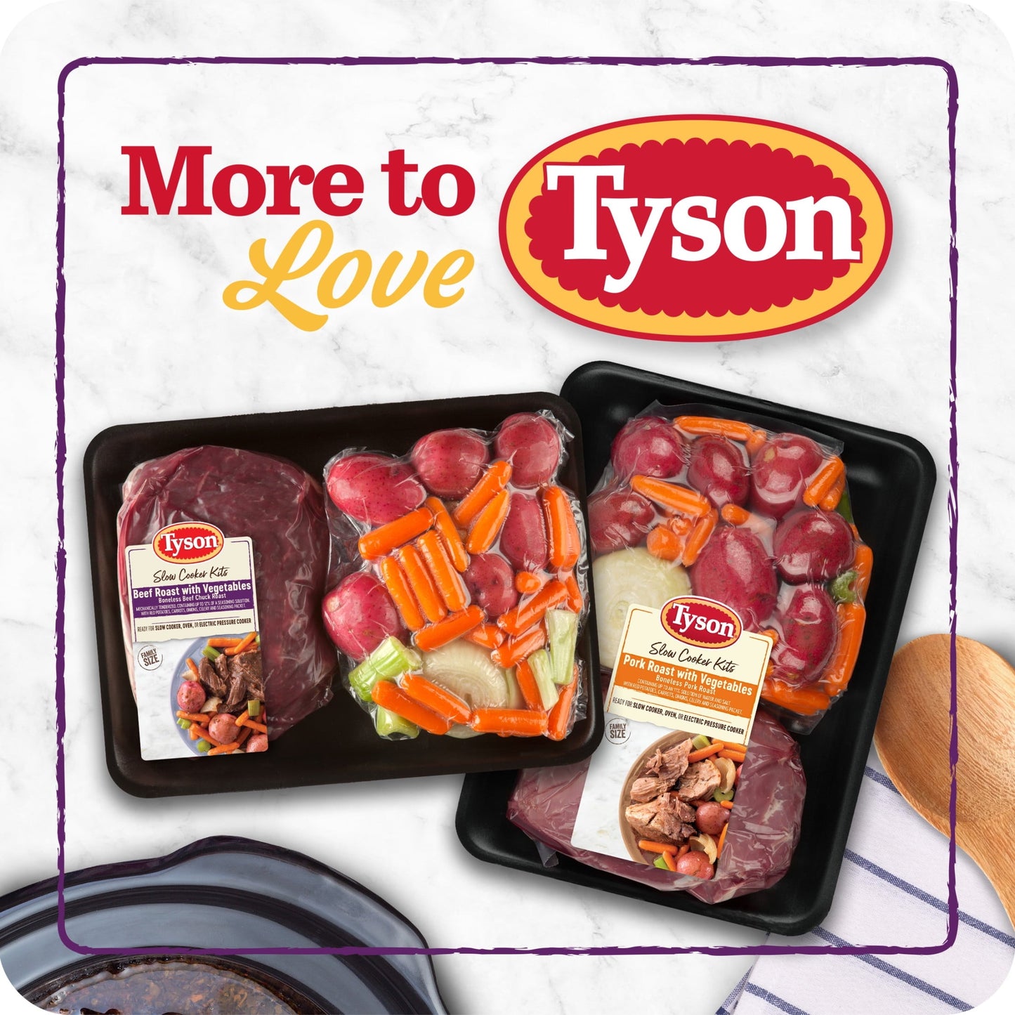 Tyson Ready for Slow Cooker Beef Chuck Roast with Vegetables Meal Kit Boneless Tray