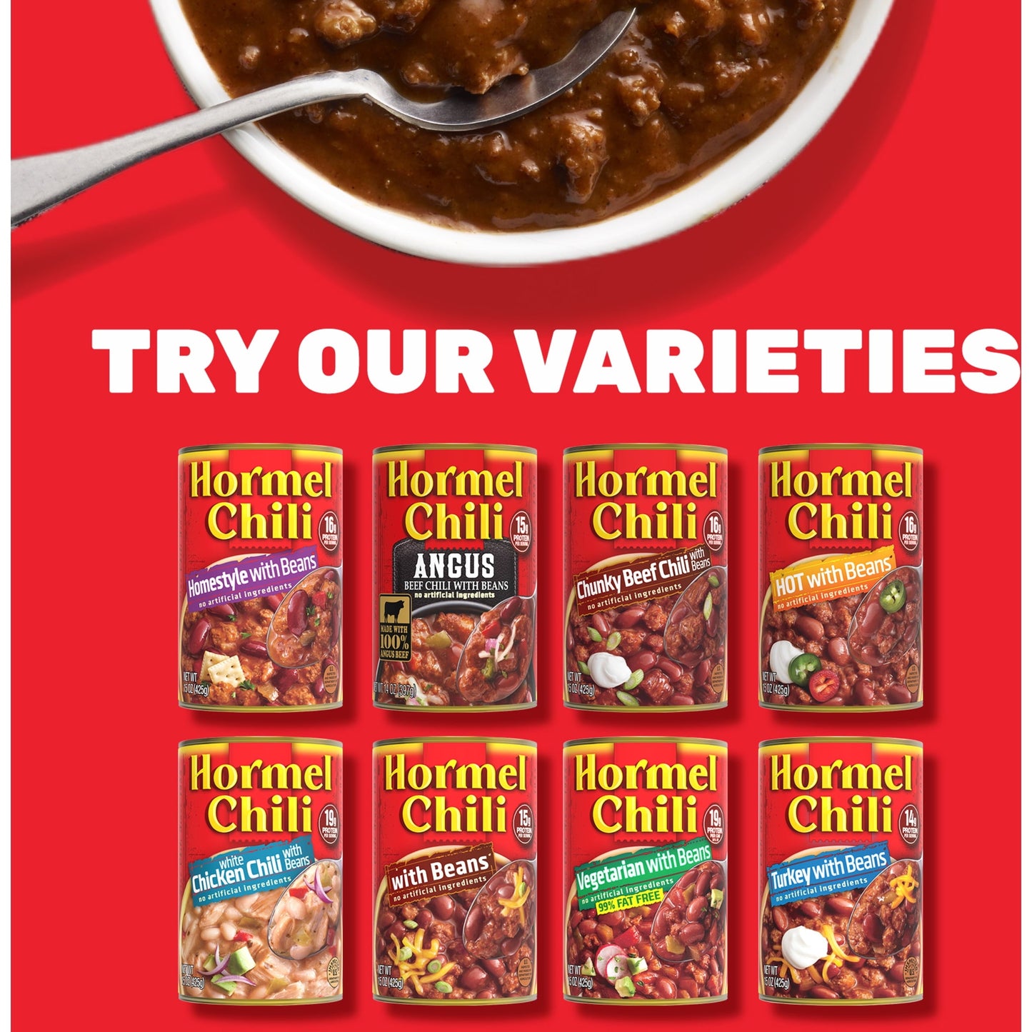 HORMEL Chili, No Beans, No Artificial Ingredients, 10.5 oz Aluminum Can