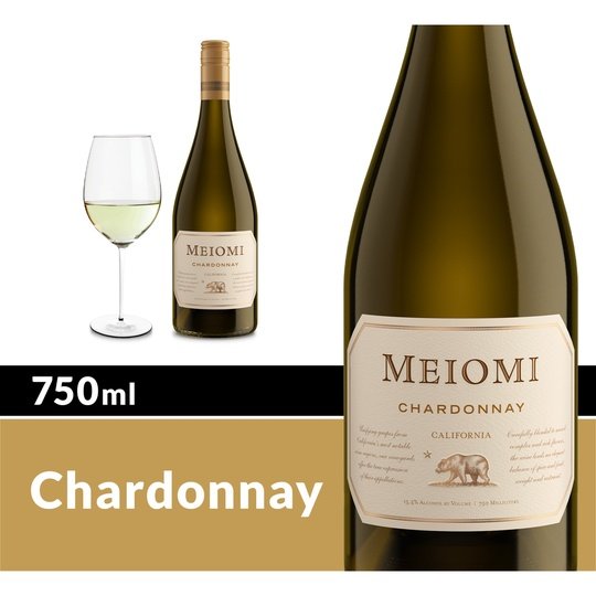 Meiomi California Chardonnay White Wine, 750 ml Bottle, 13.5% ABV