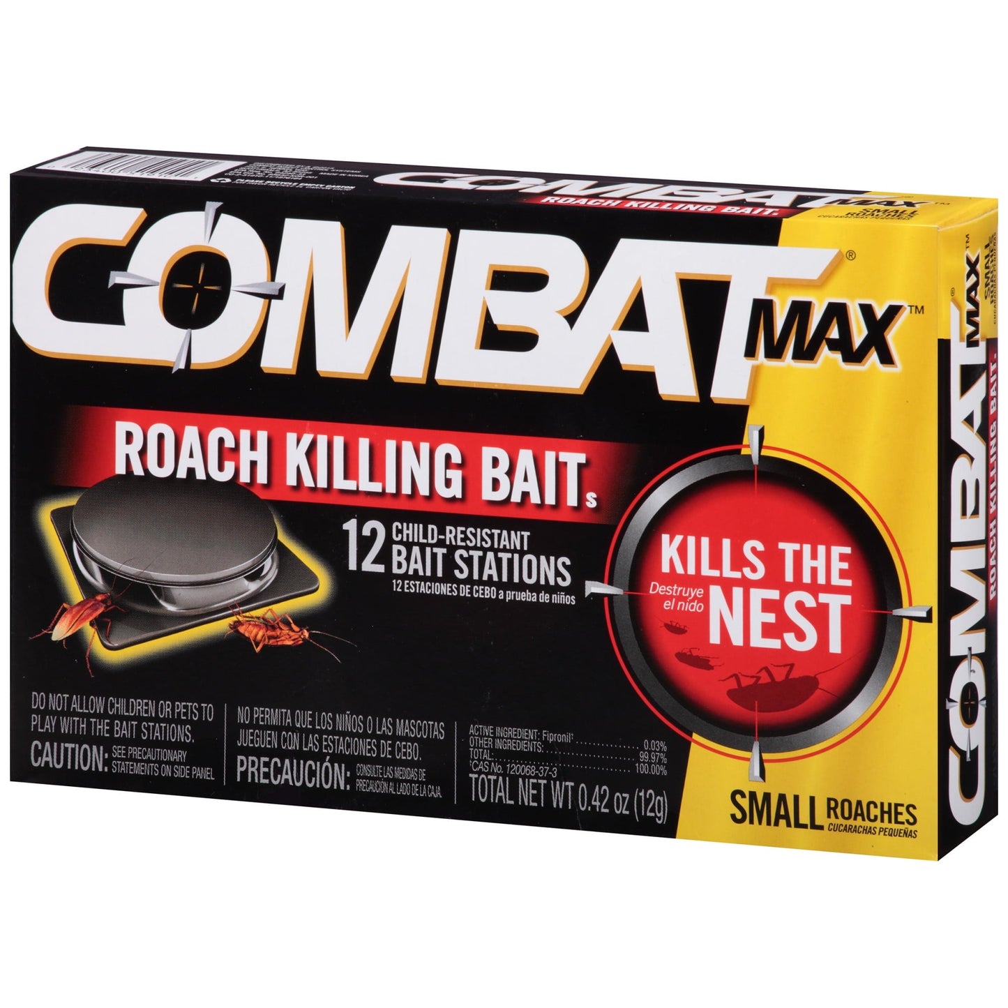 Combat Max Roach Killing Bait, Small Roach Bait Station, 12 Count