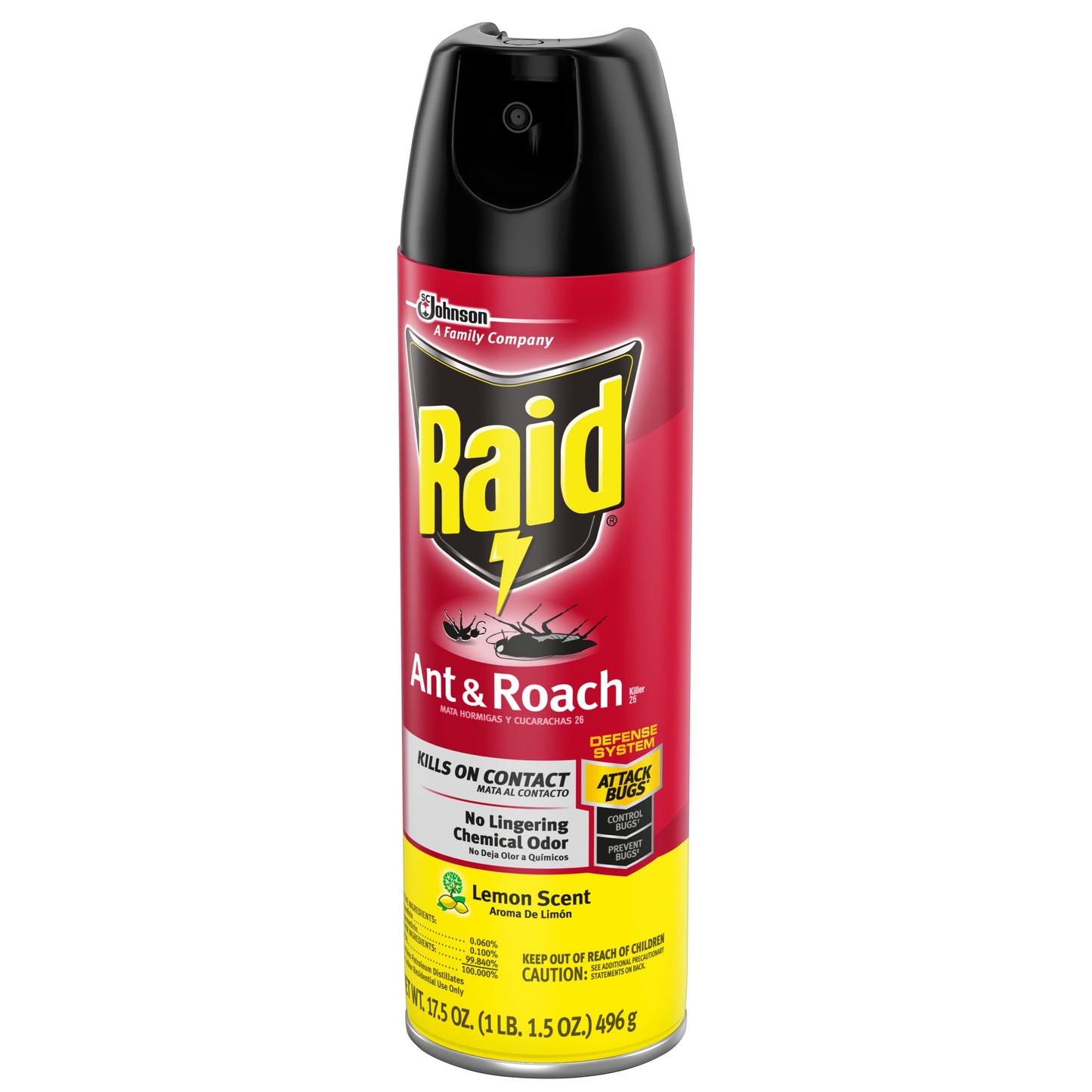 Raid® Ant & Roach Killer 26, Lemon Fresh Scent, 17.5 oz